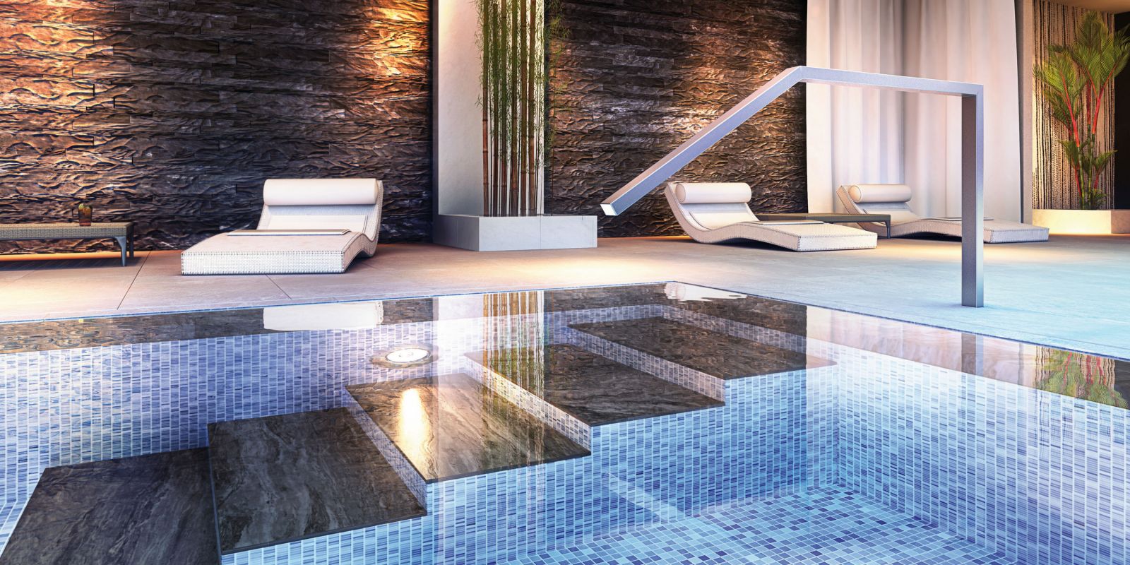 Mosaik Swimmingpool - Luxus Schwimmbecken Mosaik Swimmingpool - Luxus Schwimmbecken